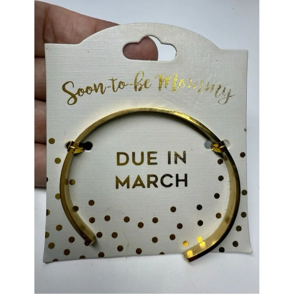 Occasionally Made Maternity Due In March Gold Tone Cuff Bracelet New